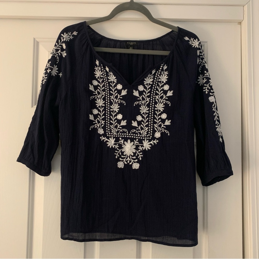 Talbots Small Petite Peasant Top
